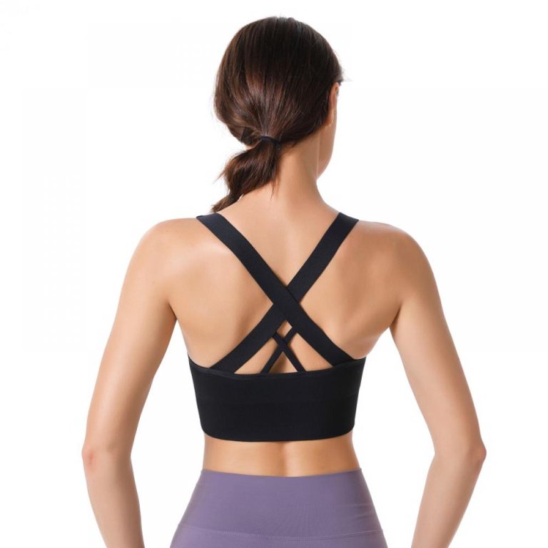 Sports Bra for Women, Criss-Cross Back Padded Wirefree Sports Bras Medium  Support Yoga Bra 