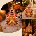 thumbnail image 5 of 2D Acrylic Day of the Dead Shrine Ornament, Orange Sugar Skull Altar Hanging Decoration for Halloween Tree, Wall, Car Mirror and Dia de los Muertos Party Decor, 3.9 Inch, 5 of 5