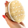 thumbnail image 5 of ZHAOCHENG Juego de 2 cepillos corporales exfoliantes: cerdas de jabalí y nódulos de masaje para piel seca, circulación sanguínea, tratamiento de celulitis y drenaje linfático., 5 of 5