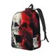 thumbnail image 1 of Balery Red And White Screaming Demon Skull Mochila Clásica Impresa Básica para Viaje, Mochila Escolar Resistente al Agua, Mochila de Lona con Correas Ajustables-Small, 1 of 5