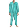 thumbnail image 3 of Balery Turquoise Wooden2 Pijama para Hombre de Dos Piezas con Manga Larga, Conjunto de Dormir y Descanso Suave con Bolsillos-X-Large, 3 of 7