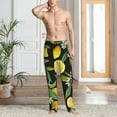 thumbnail image 5 of Uemuo Lemon Fruits Flowers Leaves Pattern Men's Wide Leg Palazzo Lounge Pants with Pockets Light Weight Loose Comfy Casual Pajama Pants-X-Large, 5 of 9