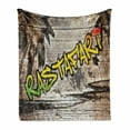 thumbnail image 1 of Rasta Soft Flannel Fleece Throw Blanket, Jamaican Reggae Music Inspired Rastafari Street Graffiti Image, Cozy Plush for Indoor and Outdoor Use, 50" x 60", Pale Green Yellow, by Ambesonne, 1 of 6