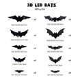 thumbnail image 1 of AYktou Halloween Decorations,Stickers,Stickers for Kids,Three-dimensional Halloween LED Night Light Bats Holiday Party Window Display Garage Decoration PVC Flash Wall Stickers 12/24/48/60pcs, 1 of 7