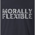 thumbnail image 2 of 9 Crowns Men's Unisex Graphic Tee Morally Flexible Funny T-shirt (MorallyFlexible-Navy, Medium), 2 of 3
