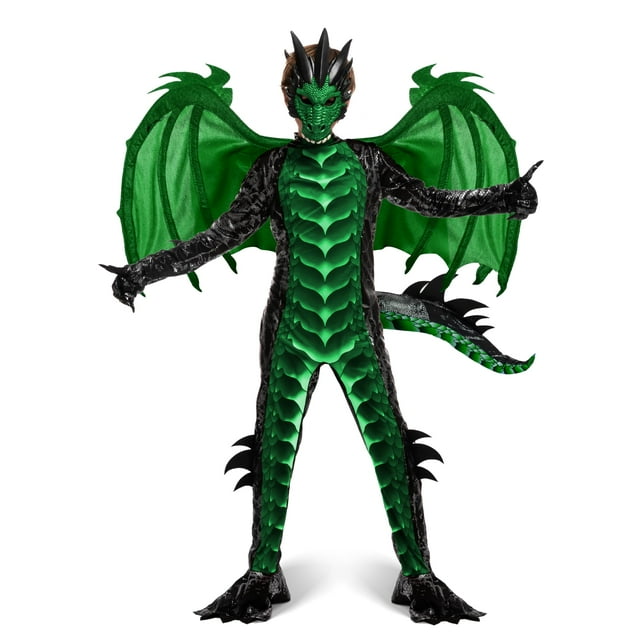 Disfraz de Spooktacular Creations para Halloween para niños, color verde dragón