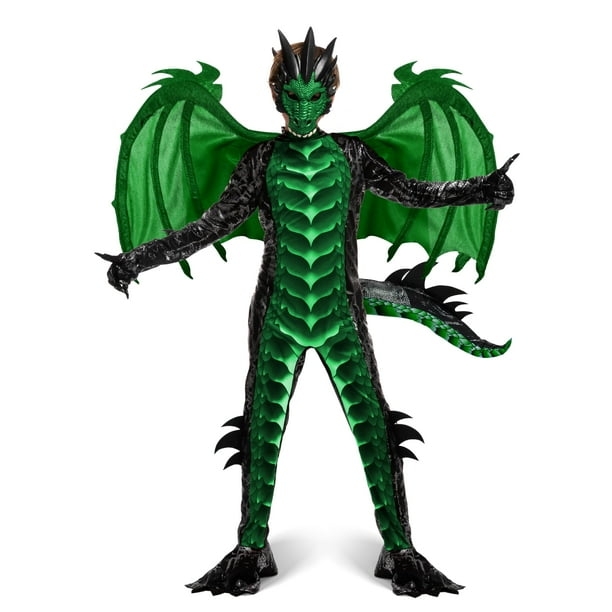 Disfraz Spooktacular Creations, dragón de Halloween, negro y verde