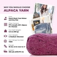 thumbnail image 5 of Mary Maxim Alpaca Yarn Medium Worsted Weight Dark Pink Tweed Yarn 262 Yards, Thistle, 5 of 7