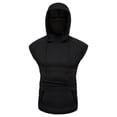 thumbnail image 6 of RYDCOT Men's Sleeveless Mesh Hoodie Shirts with Face Mask Athletic Workout Hooded Tank Tops Gym Muscle Cut off T Shirt Vest with Pocket Black, 6 of 8