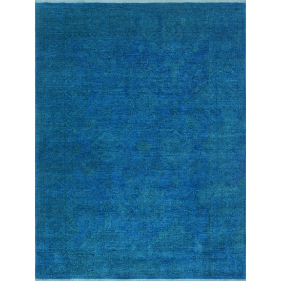Overdyed Raleich Blue/ Rug, 6'0" x 8'6"