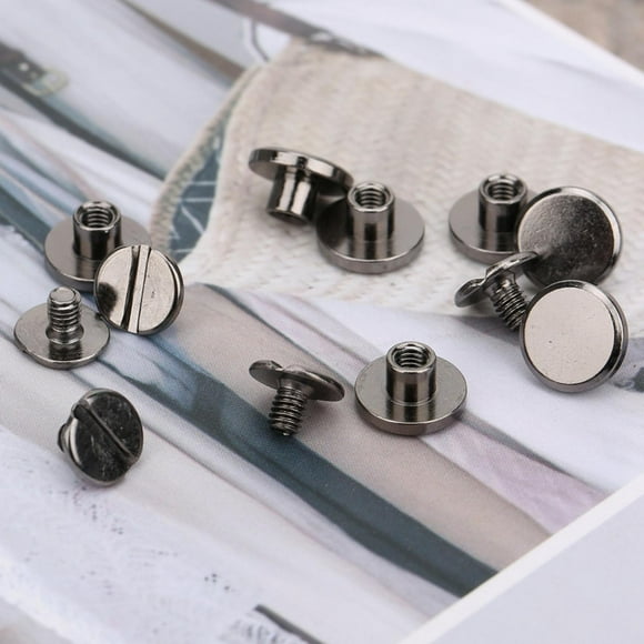 Dioche Clou à Tête Plate, Rivets en Cuir, Matériau en Laiton Anti-corrosion Installation Facile pour Sacs Ceintures Sacs à Main Bracelets en Cuir Chaussures Chapeaux Divers Art