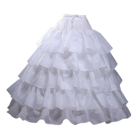 yingyy Petticoats Crinoline 6 Hoop Skirt Slips Long Rufflesv Petticoat Underskirt Women Wedding Petticoat Crinoline Underskirt White 4 Hoops