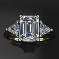 thumbnail image 5 of HeartsAndYou Trilogy Engagement Ring for Women 1.75ct Emerald Cut Moissanite 18k Yellow Gold Over Silver, 5 of 9