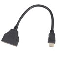 thumbnail image 2 of Adaptador y convertidor de Cable divisor 1080P Yashi 1 macho a 2 hembra color negro, 2 of 5