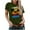 Green, variant on IROINNID Women Summer Regular Print Regular Fashion Women Summer Round Neck Short Sleeves Top Under 10$