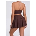 thumbnail image 4 of SKQIT Women 2 Piece Tennis Skirt V Neck Tank Top with High Waisted Skirt Yoga Golf Outfit with Built-in Bra Shorts & Pockets, 4 of 7