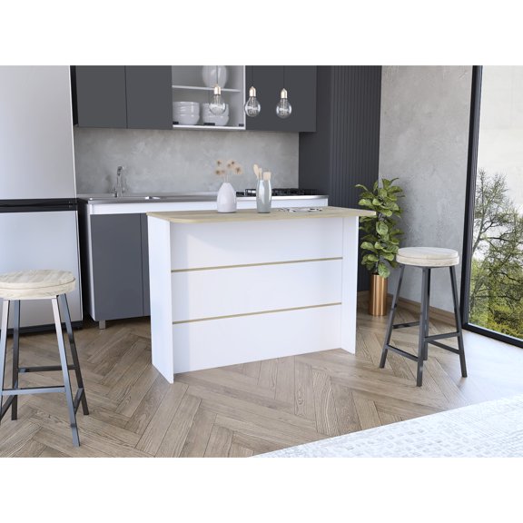 Kitchen Island With Copious Work Area And Storage For Events, White Shelf Ample Surface Irresistible Meals,