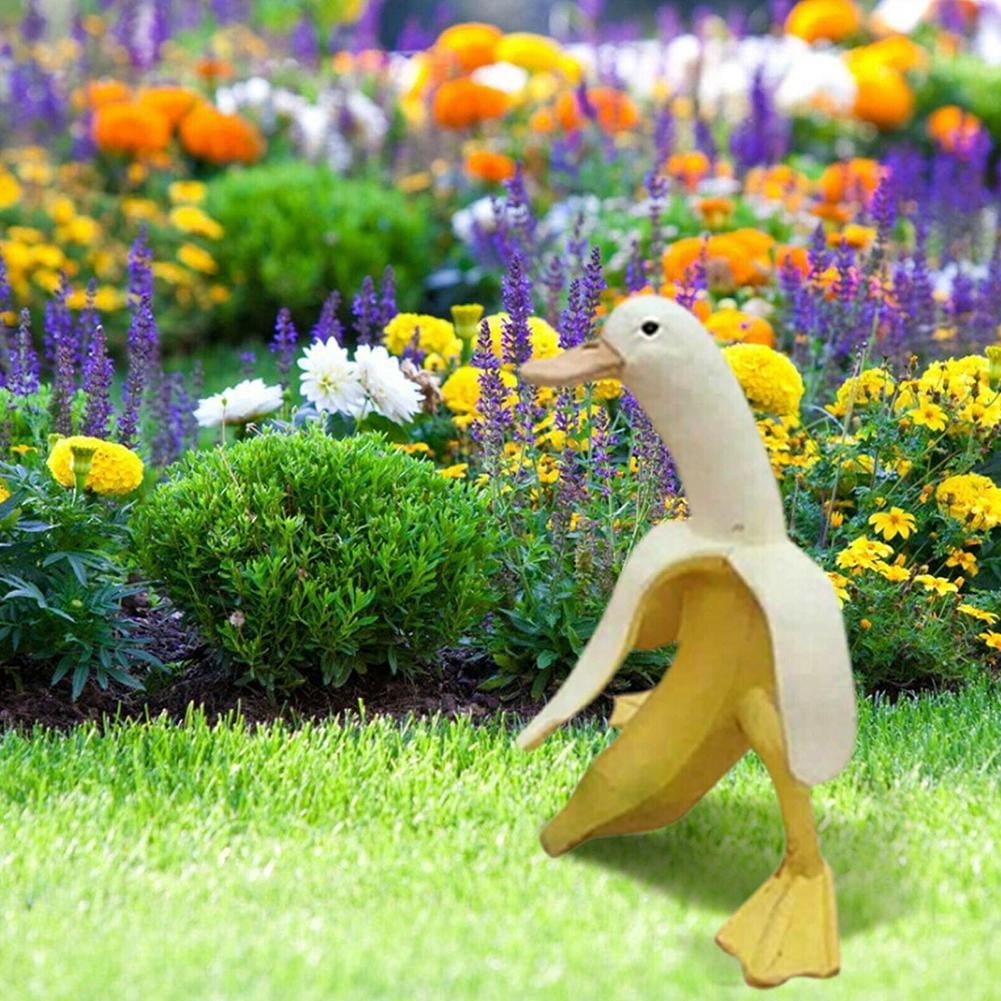 Wartleves Banana Duck Sculpture, Creative Banana Duck Art Statue Garden Yard Outdoor Decor