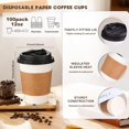 thumbnail image 3 of missunny-100 Pack 12oz Disposable Paper Coffee Cups with Lids & Sleeves, to Go Hot Coffee Cups for Tea Cocoa Chocolate Juice, Hot & Cold Drinking Paper Cup Bulk for Cafes Home Office Travels Parties, 3 of 5