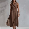thumbnail image 3 of WAGUTH Women's Sleeveless Midi Shirt Dress Asymmetric Button-Front Dresses with Side Slit & Pockets for Summer Casual Wear, 3 of 6