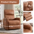 thumbnail image 6 of Bonzy Home Brown Manual Swivel Recliner Chair, 360° Swivel Base Single Sofa with Adjustable Backrest and Footrest, Modern Living Room Furniture, Brown, 6 of 7