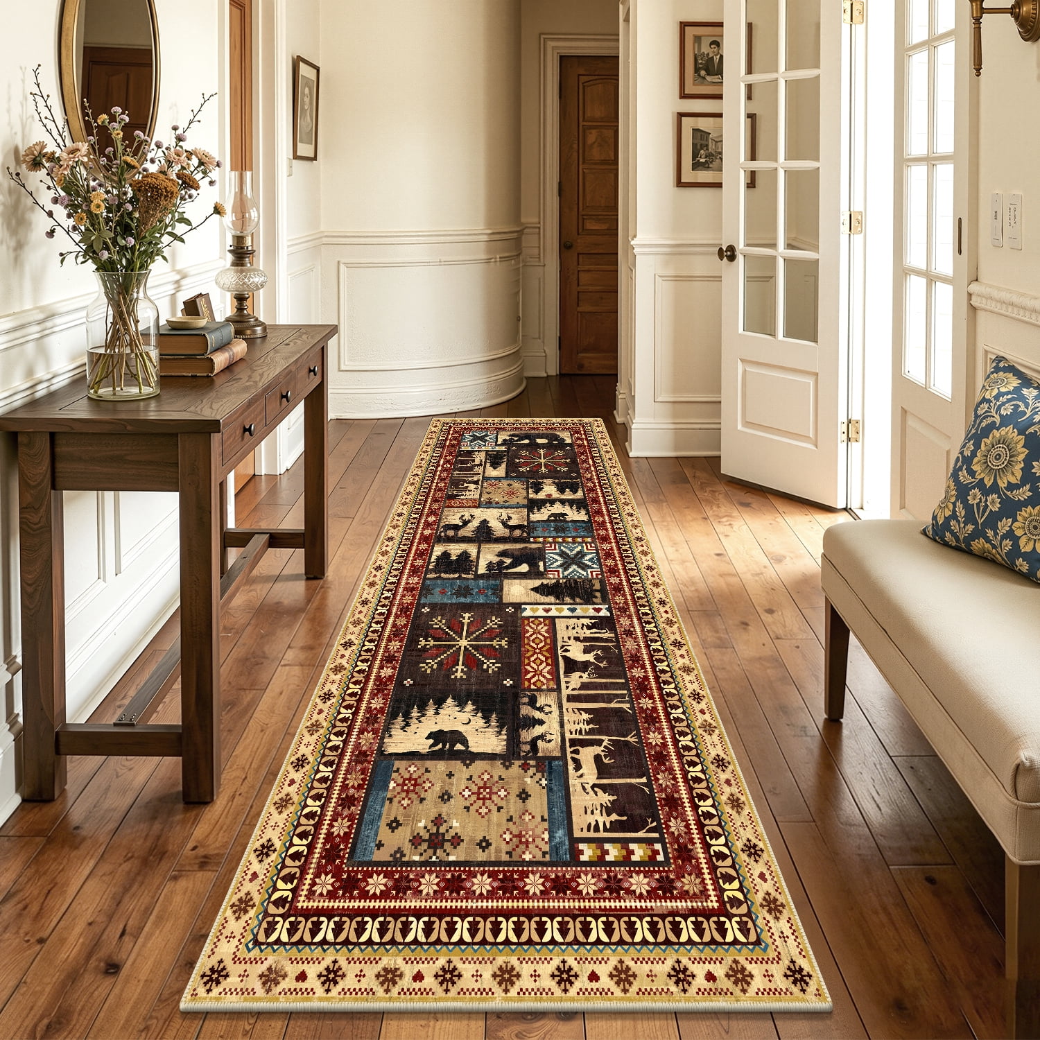 MJIAexp Runner Rug 3x8 Runners for Hallways,Kitchen Rugs Non Slip Washable Entryway Carpet Runner,Soft Bear Runners for Bathroom Bedside Holiday Decor 3'x8'