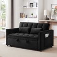 thumbnail image 6 of 3 in 1 Sleeper ,55" Modern Velvet Convertible Pull Out Bed, Loveseat with 2 Toss Pillows and Adjustable Backrest for ,Black02, 6 of 7