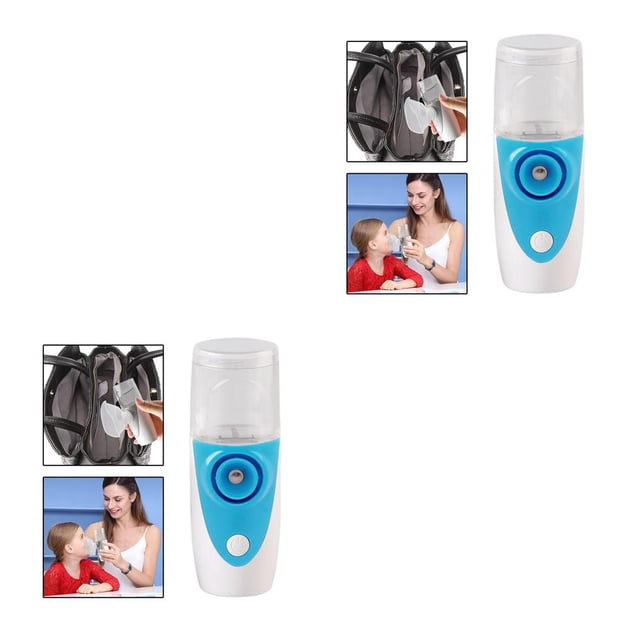 Wosthever Nebulizador de mano compacto nebulizador inhalador fuerte niebla coche recargable Azul 2piezas