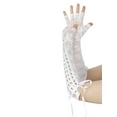 thumbnail image 5 of INSPIRE CHIC Women's Lace Up Half Finger Gloves Lace Elbow Length Arm Warmers White and White Ribbon One Size, 5 of 6