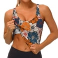 thumbnail image 3 of Rateoe Whimsical peony blossom Print Womens' Sports Bras Scoop Neck Sports Vest- Padded U Back Seamless High Impact Support-Small, 3 of 8