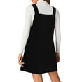 thumbnail image 3 of Women V Neck Corduroy Overall Dress Fall Pinafore Jumper Dress, 3 of 9