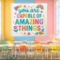 thumbnail image 3 of TiniDecor You Are Capable Inspirational Tapestry 60"x90" Colorful Classroom Wall Hanging Decor, 3 of 4