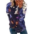 thumbnail image 2 of Qiopertar Mode Femmes Décontracté Imprimé Col Rond Manches Longues Blouse T-Shirt Pull Tops Offres de la Semaine Liquidation à Moins de 5$ jusqu'à 90 % de Réduction, 2 of 5