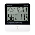thumbnail image 1 of Tignapoo Ultra-Slim LCD Thermo-Hygrometer for Home & Office Use - Accurate Temperature & Humidity Reader with Alarm Clock, Ideal for Baby Rooms, Greenhouses, and Camping - CX-260 in Stylish Black &, 1 of 6