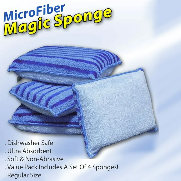 Set Of 10 Washable And Reusable Microfiber Sponges - Dishwashing And Kitchen  Sponge - Eco-friendly - Several Colors - Magic Double-sided Multi-use