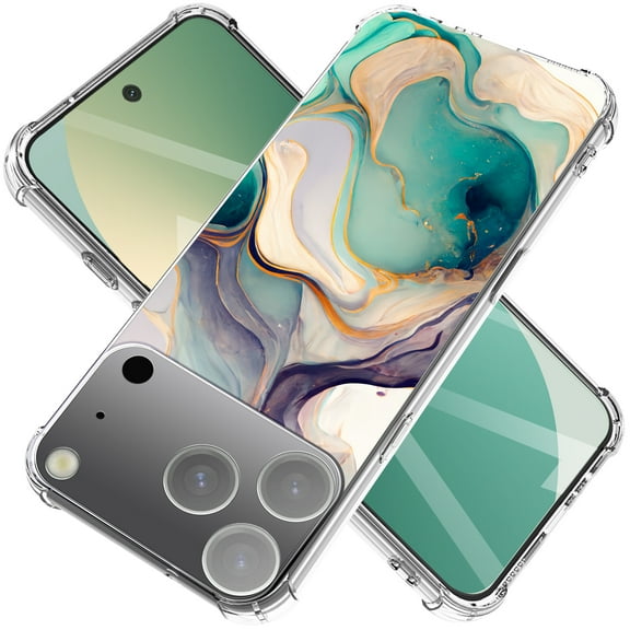 for iPhone 17 Pro Case 6.3", [10FT Military Grade Drop Test] Flowers Planet Soft Slim TPU Protective Shockproof Phone Case Cover(Alpine Lake)