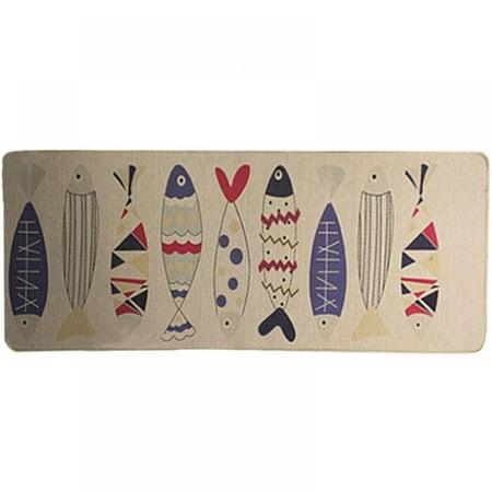 

Monfince Non-Slip Waterproof Kitchen Carpet Imitation Linen Mat