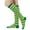 Thin strips-Oily green, variant on Women Stripe Knee Highs Socks Girls Funny Novelty Athletic Socks Colorful Stripe Stockings Tube Sock Cosplay Costumes