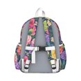 thumbnail image 3 of Colorful Floral Pattern Backpack for School,Cute School Bag,Schoolbag with Adjustable Shoulder Straps & Padded Back,13.4"x11"x4.7", 3 of 6