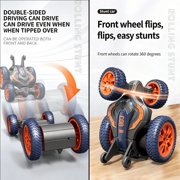 MMJ RC Stunt Car Double Sided Rotating 4WD Remote Control Deformable LED Light 10.63x5.12in Off Road