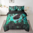 thumbnail image 2 of Erosebridal 3D Rugby Bedding Sets Twin Size for Kids, Soccer Sport Comforter Sets with Sheets, Square Geometry Decor, 7pcs, 2 of 5