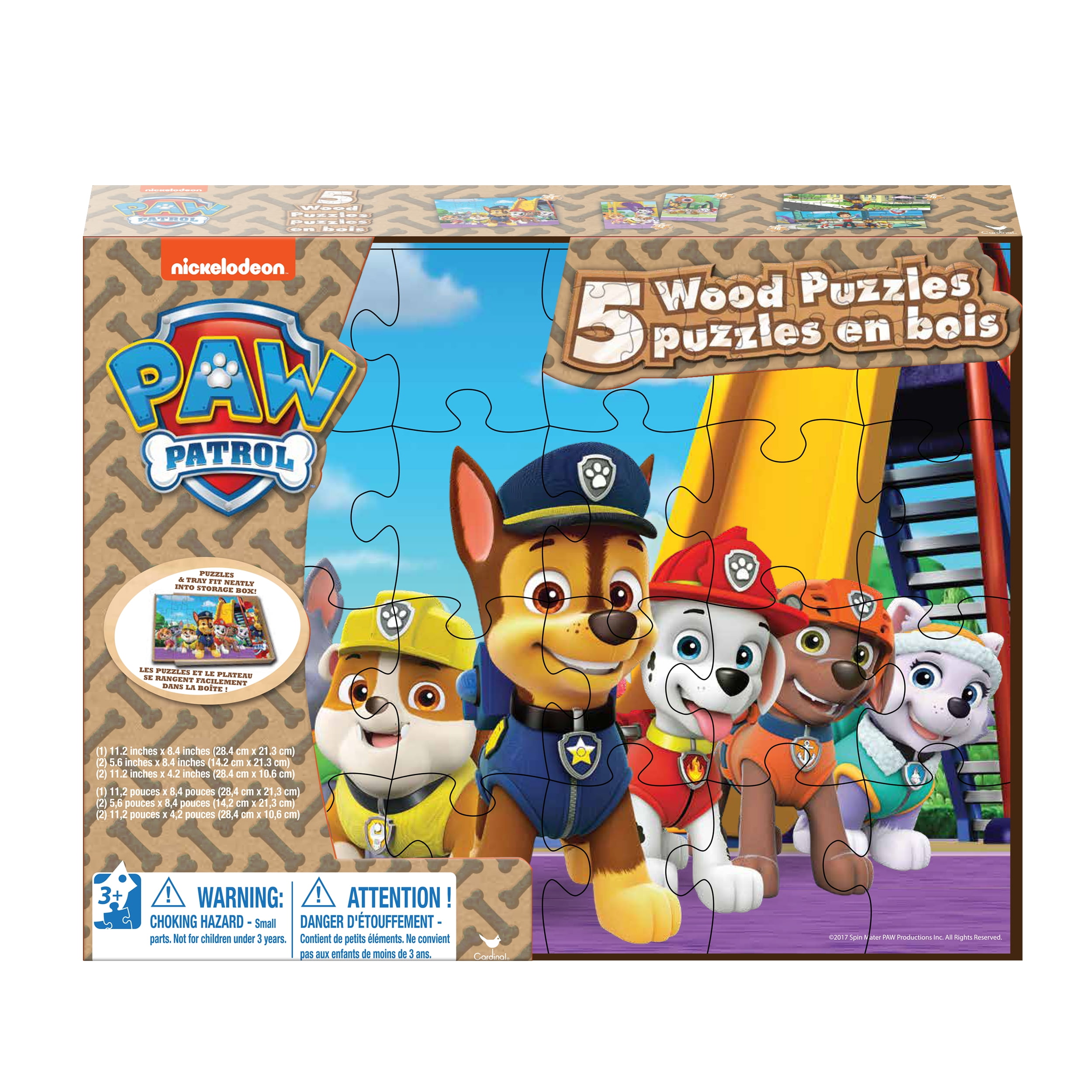 Paw Patrol 5 Wood Puzzles Kid Gifts Wooden Puzzle Game Storage Box Jigsaw Toy 