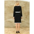 thumbnail image 5 of DARING DIVA A-Line Long Sleeve Color Block Dress S Black, 5 of 7