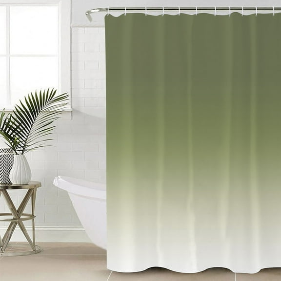 Gradual Sage Green, Solid Color Aesthetics Art Bathroom Curtain 72 Inch Shower Curtain with Hooks, Waterproof Polyester Bath Curtain Washable Bathtub Curtain 72''x 72''