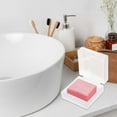 thumbnail image 3 of Soap Travel Container,1 Pc Clear Leak Proof Case Box,Travel Soap Dish with Draining Pad,Square Soap Box for Bathroom,Soap Dish Storage Holder for Gym Camping Outdoor (Clear), 3 of 7