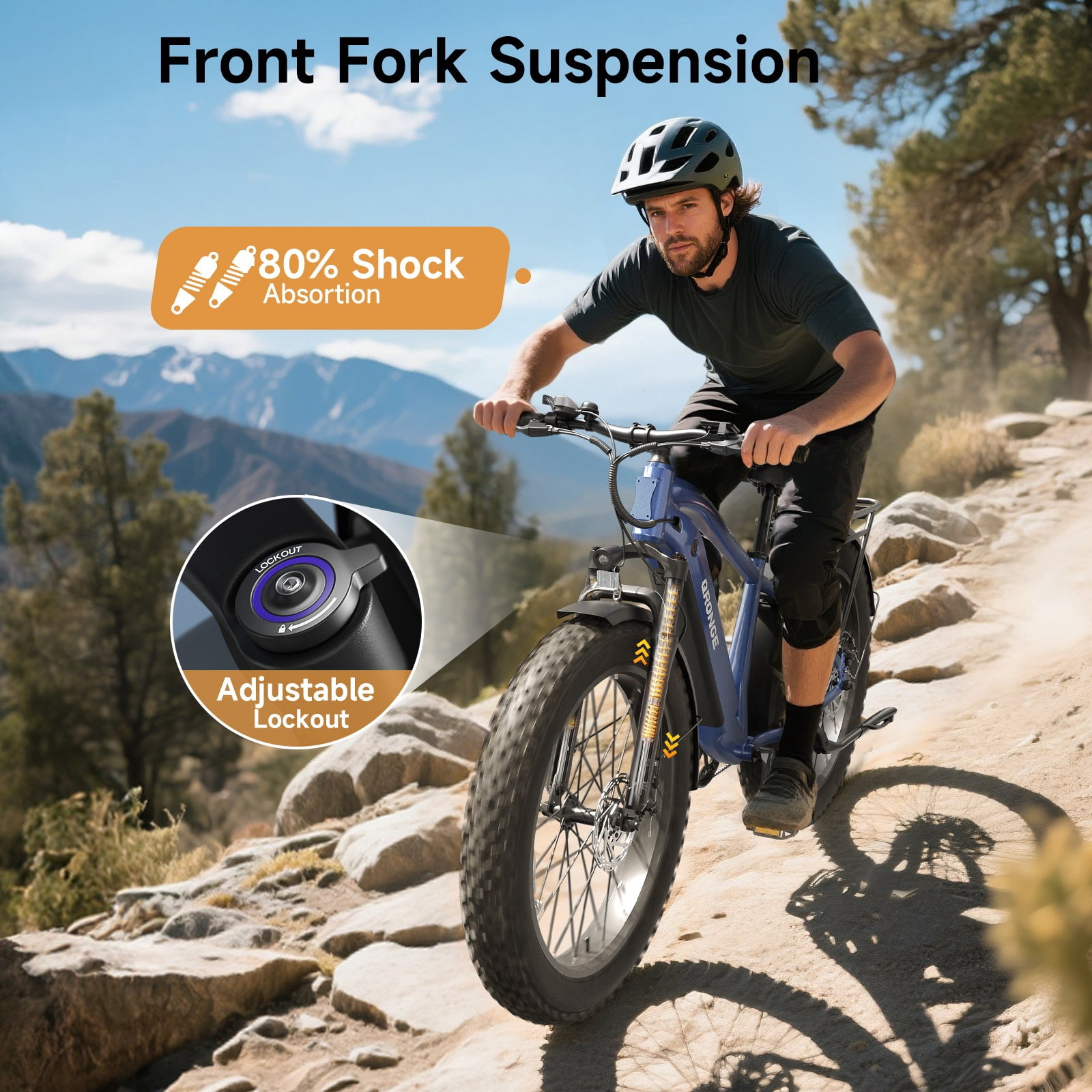 Qronge 26" Electric Bikes for Adults 1800W Peak 70Miles Max Range Fat Tire Ebike 28 mph Top Speed 48V 15AH Battery E-Mountain Bikes, UL2849 by SGS