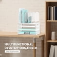 thumbnail image 4 of INTIGE Desk Organizer with Vertical File Holder, 3 Tier Desktop Organizer with 5 File Folder Holders and Handles, Metal Mesh File Organizers and Accessories for Home Office Organization, 4 of 5