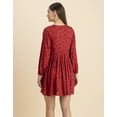 thumbnail image 7 of Moomaya Women Printed Viscose Dress, Long Sleeves V-neck Short Length Summer Dress, 7 of 7