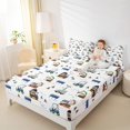 thumbnail image 4 of Manfei Cartoon Bulldozer Excavator Twin Sheet Sets,Equipped Truck Twin Fitted Sheet,White Brown Blue Flat Sheet,Microfiber Bedroom Decor,3-Piece, 4 of 7
