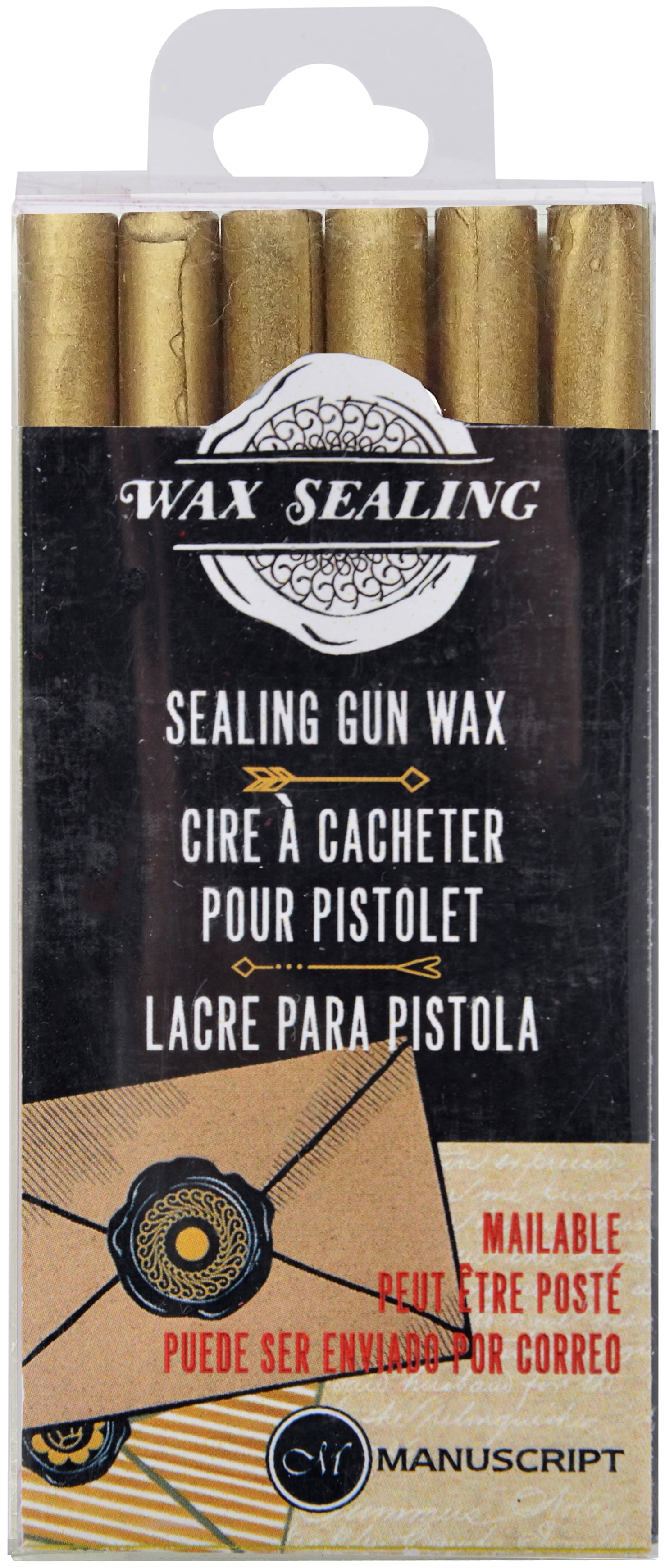 Manuscript Sealing Gun Wax Sticks 6/PkgGold